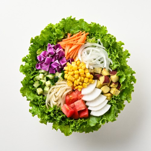 Whole salad for one day containing 10 kinds of vegetables